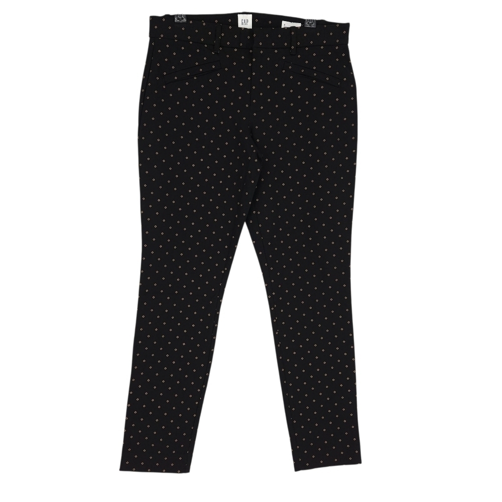 GAP Skinny Ankle Dress Pants Black Gold Diamond Polka Dot Mid Rise 6